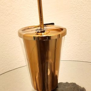 BARWEAR COPPER colored cup with straw NWT